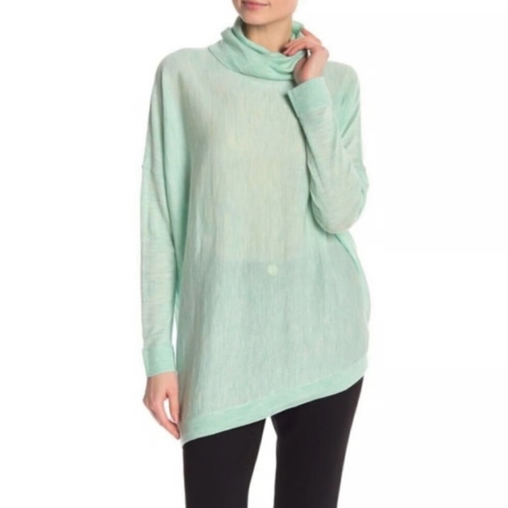 Eileen Fisher Light Green Cowl Neck Top